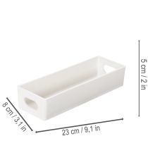 Artikel Rektangulær bakke med håndtag til opbevaring og borddekoration, 32 cm
