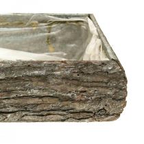 Plantekasse lavet af træ dekorativ planteskål med bark 33×15×7cm