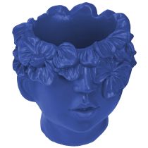 Artikel Plantehoved Polyresin Bust Plantekasse Blå 13,5×13×14cm
