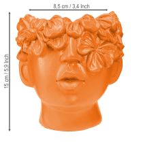 Artikel Plantehoved Plantekasse Buste Plantepotte Orange 13,5×13×14cm
