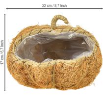 Artikel Plantekurv græskar efterårsdekoration orange Ø22cm H17cm