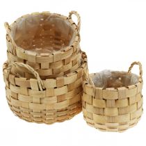 Plantekurv planter dekorativ kurv natur Ø18/23/29cm sæt med 3