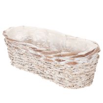 Artikel Kurvplantekasse med folieindsats, oval, hvid, 37 cm