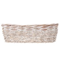 Artikel Kurvplantekasse med folieindsats, oval, hvid, 37 cm