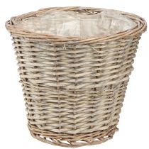 Artikel Plantekurv flet kurv natur grå-hvid Ø25 H21cm 2stk