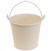 Artikel Plantekrukke vintage dekorativ metalspandcreme Ø16cm H24cm