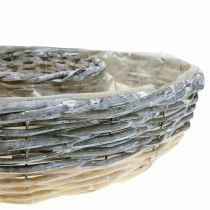 Plantering pil natur planteskål Ø44/38cm sæt med 2 hvidvaskede