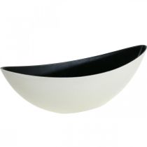 Planteskål oval dekorativ skål Jardiniere cremehvid 39×12×13cm