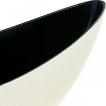 Planteskål oval dekorativ skål Jardiniere cremehvid 39×12×13cm