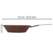 Artikel Plantebakke, rustfarvet pande med håndtag, metalplantekasse, Ø31 cm