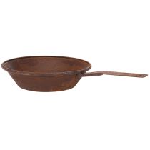 Artikel Plantebakke, rustfarvet pande med håndtag, metalplantekasse, Ø31 cm