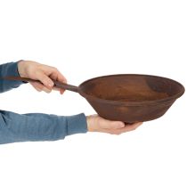 Artikel Plantebakke, rustfarvet pande med håndtag, metalplantekasse, Ø31 cm