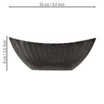 Artikel Planteskål med riller, plantebåd, antracit, 24 cm
