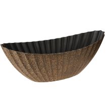 Artikel Planteskål med riller oval antracitguld 41,5×16×16 cm