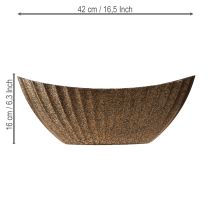 Artikel Planteskål med riller oval antracitguld 41,5×16×16 cm