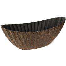 Artikel Planteskål med riller oval båd antracit guld 36cm
