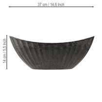 Artikel Planteskål med riller oval båd antracit 36cm