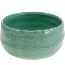 Planteskål med kurvmønster, keramisk dekoration, rund arrangementsskål Ø16cm H7,5cm