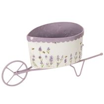 Artikel Trillebør til blomsterpotte med stilfuldt lavendel-look 46 cm