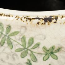 Artikel Keramisk urtepotte med blomstermønster, rumdekoration, 18 cm