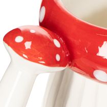 Artikel Keramikkrus med fluesvamp-motiv til dekoration, 10 cm