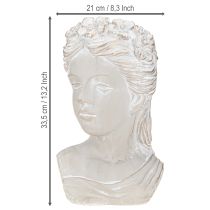 Artikel Plantepotte skulptur kvinde støbt sten antik look 21×17,5×33,5cm