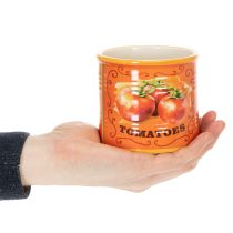 Artikel Tomatplantepottesæt, keramiske dekorative blomsterpotter til køkken og retroindretning, 14 cm, sæt med 3