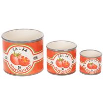 Artikel Dekorative keramiske plantepotter med tomatdesign til stilfulde boligtilbehør, 14 cm, sæt med 3