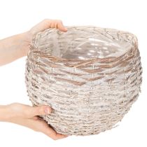 Artikel Rund flettet kurv, stor dekorativ kurv til plantning, 23 cm