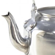Artikel Plantekrukke dekorativ vandkande i metal sølv vintage Ø15cm