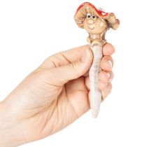 Artikel Dekorativ figur af svampeprop, pige og dreng, fluesvamp med ansigt, 13 cm, 2 stk.