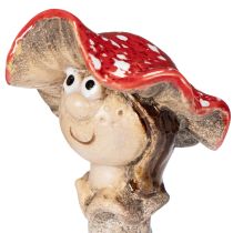 Artikel Dekorativ figur af svampeprop, pige og dreng, fluesvamp med ansigt, 13 cm, 2 stk.