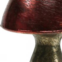 Deco champignon rød stort glas efterårsdekoration Ø14cm H23cm