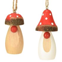 Artikel Svamp til ophæng af træ hvid, brun assorteret 6,5/8cm 8 stk