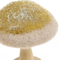 Deco svampetræ, filt med glitter borddekoration Advent H11cm 4stk