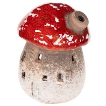 Artikel Svampehus Fyrhus Dekorativ Figur Fluesvamp med Skorsten 10cm 2 stk.