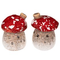 Artikel Dekoration af svampehus miniature fluesvamp 6 cm 2 stk.