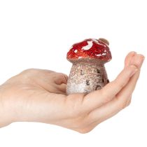 Artikel Dekoration af svampehus miniature fluesvamp 6 cm 2 stk.