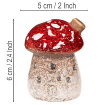 Artikel Dekoration af svampehus miniature fluesvamp 6 cm 2 stk.
