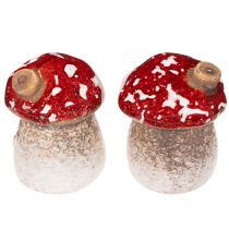 Artikel Dekoration af svampehus miniature fluesvamp 6 cm 2 stk.