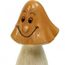 Artikel Dekorative svampe keramiske brune efterårsdekorationsfigurer Ø6cm H10,5cm 3 stk.
