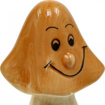 Artikel Dekorative svampe keramiske brune efterårsdekorationsfigurer Ø6cm H10,5cm 3 stk.
