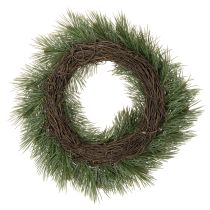 Artikel Kunstig krans af fyrregrene med små kogler, 40 cm