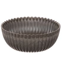 Artikel Ribbet skål, antracit, dekorativ skål, rund, 15 cm, 2 stk.