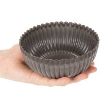 Artikel Ribbet skål, antracit, dekorativ skål, rund, 15 cm, 2 stk.
