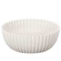 Artikel Rund, ribbet skål i hvid til alsidig dekoration, 15 cm, 2 stk.