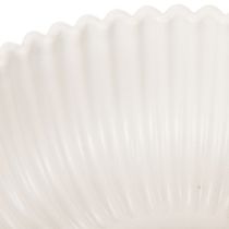 Artikel Rund, ribbet skål i hvid til alsidig dekoration, 15 cm, 2 stk.