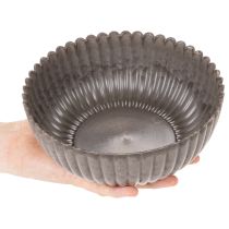 Artikel Rund, rillet skål, dekorativ beholder til blomsterarrangementer, 20 cm, 2 stk.