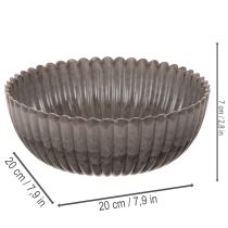 Artikel Rund, rillet skål, dekorativ beholder til blomsterarrangementer, 20 cm, 2 stk.