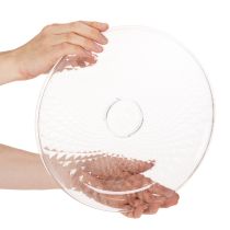 Artikel Dekorativ gennemsigtig rund skål med fod, 32 cm